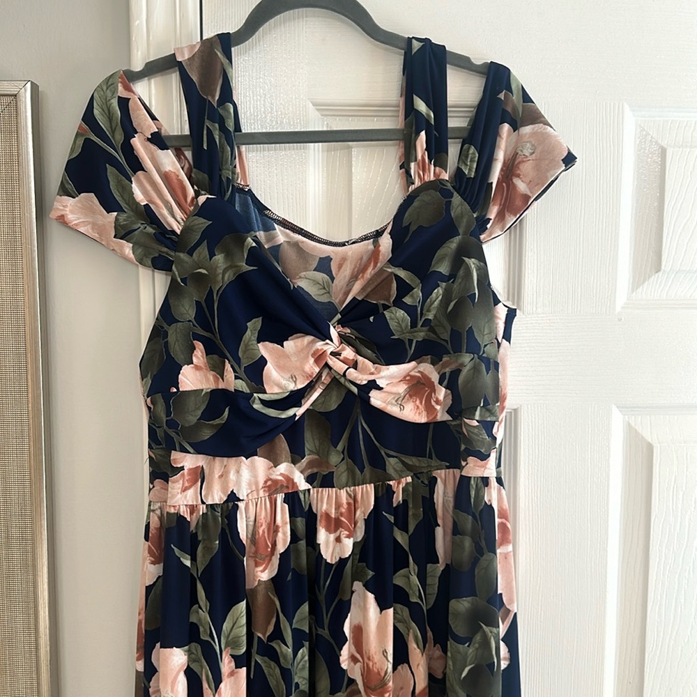 Floral print maxi with off the shoulder straps